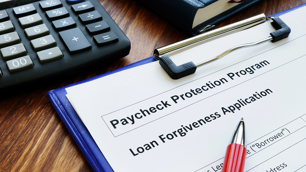 Close-up of paperwork for Paycheck Protection Program
