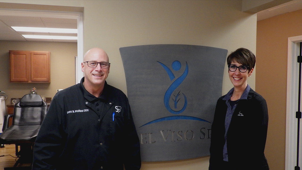 Dr. Scott Phillippi and his wife at their Medical Spa