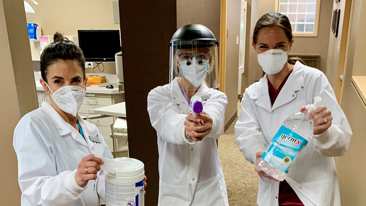 The Gentle Dental team with PPE post-COVID-19