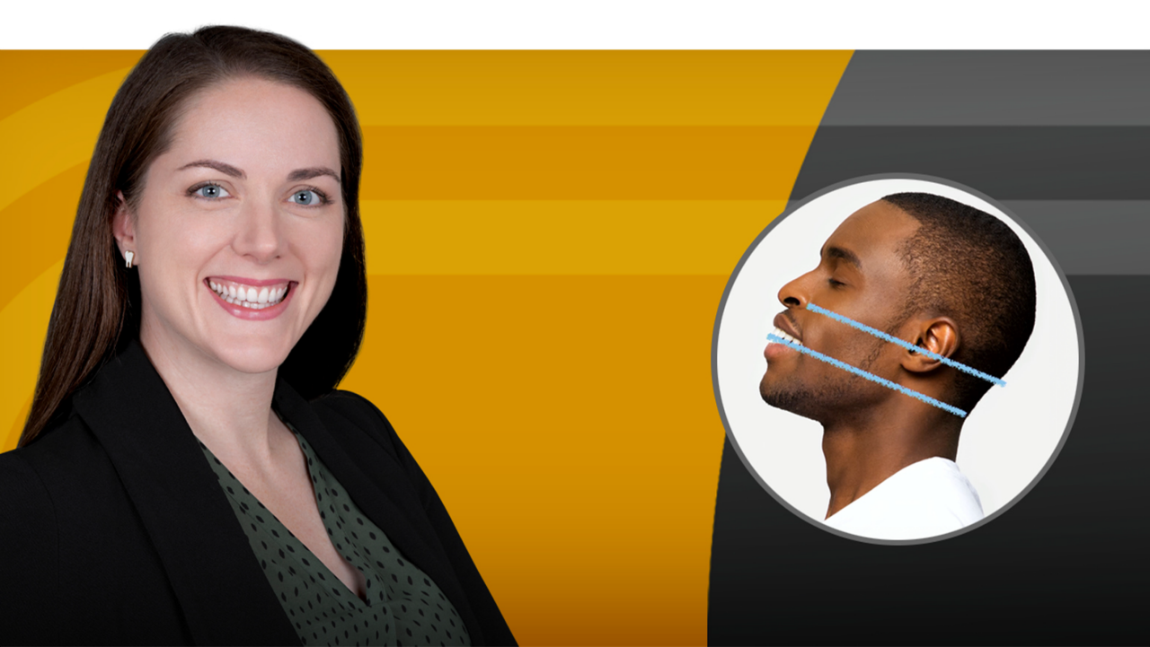 Professional attire with mask accessory