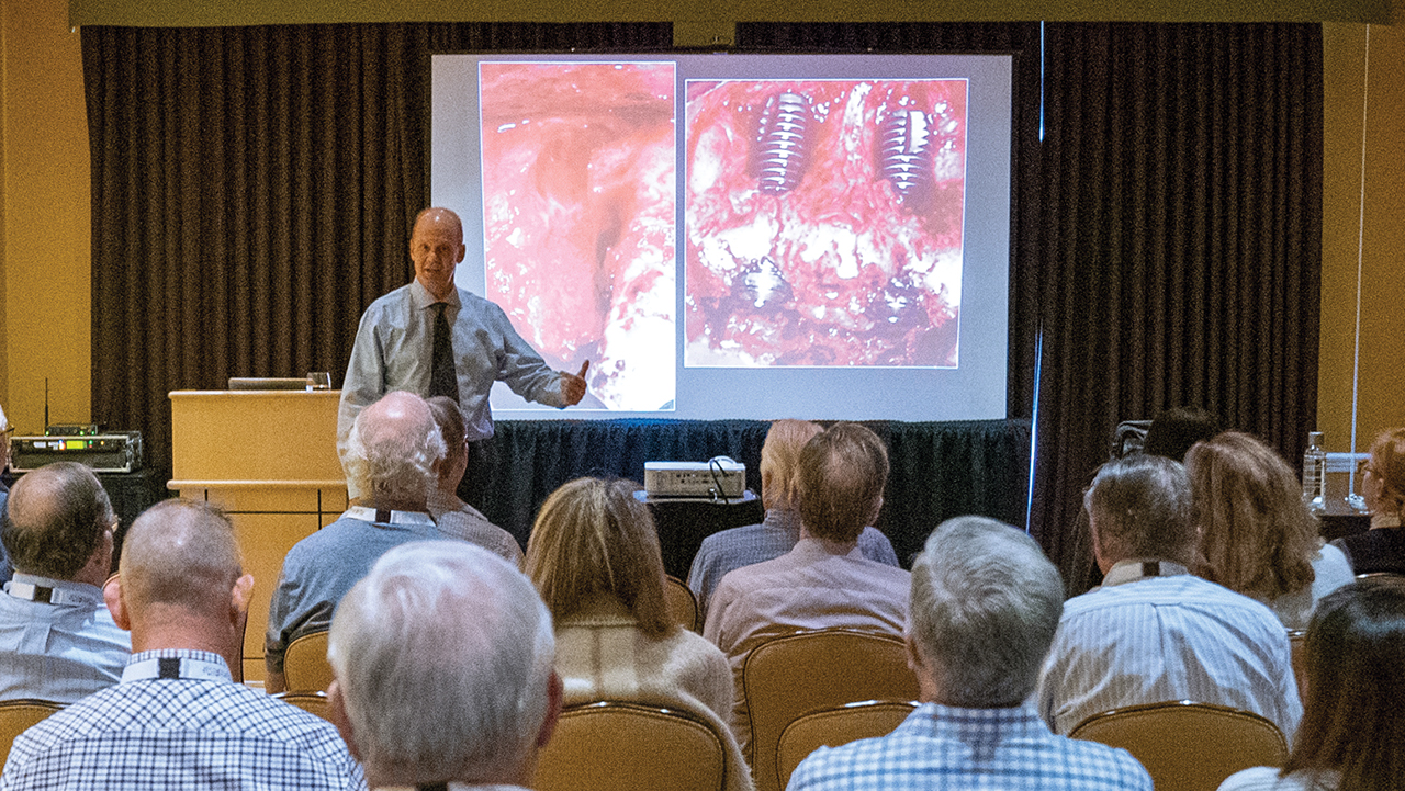 Dr. Randolph Resnik’s teaching the course “Atraumatic Extraction and Socket Grafting” at the 2019 Glidewell Symposium