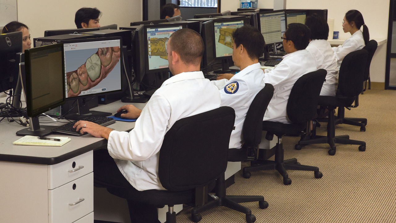 Experienced technicians at Glidewell utilize AI-powered design systems