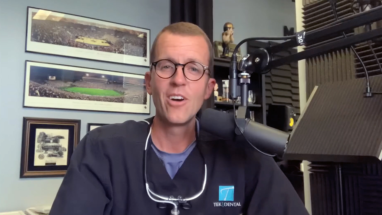 Dr. Brandon Tiek with his microphone