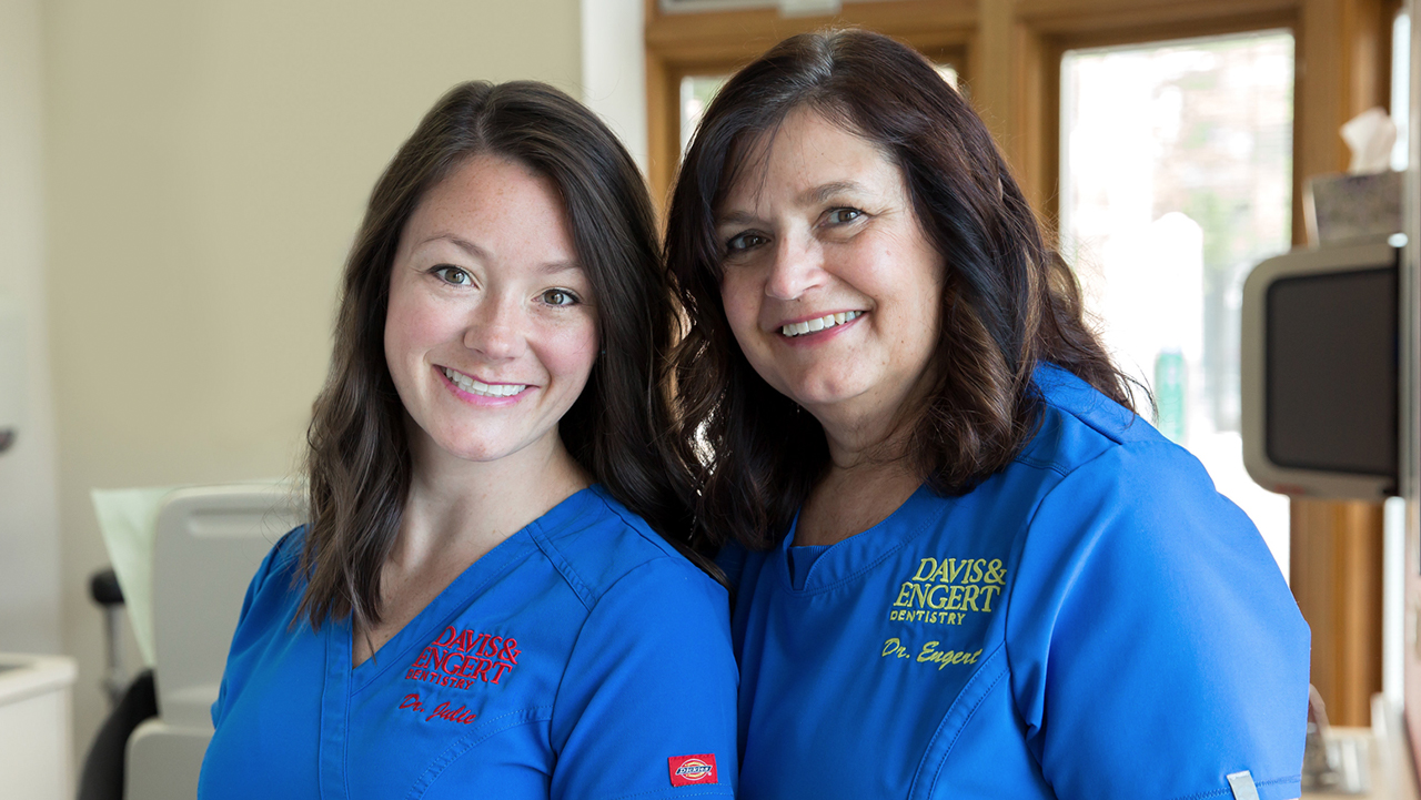 Dr. Julie Davis with her mom and partner, Dr. Arlene M. Engert