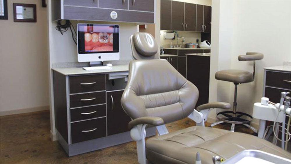 A dental chair inside Dr. Joshua Austin's dentistry