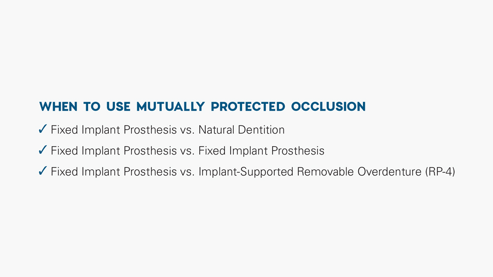 When to Use Mutually Protect Occlusion checklist