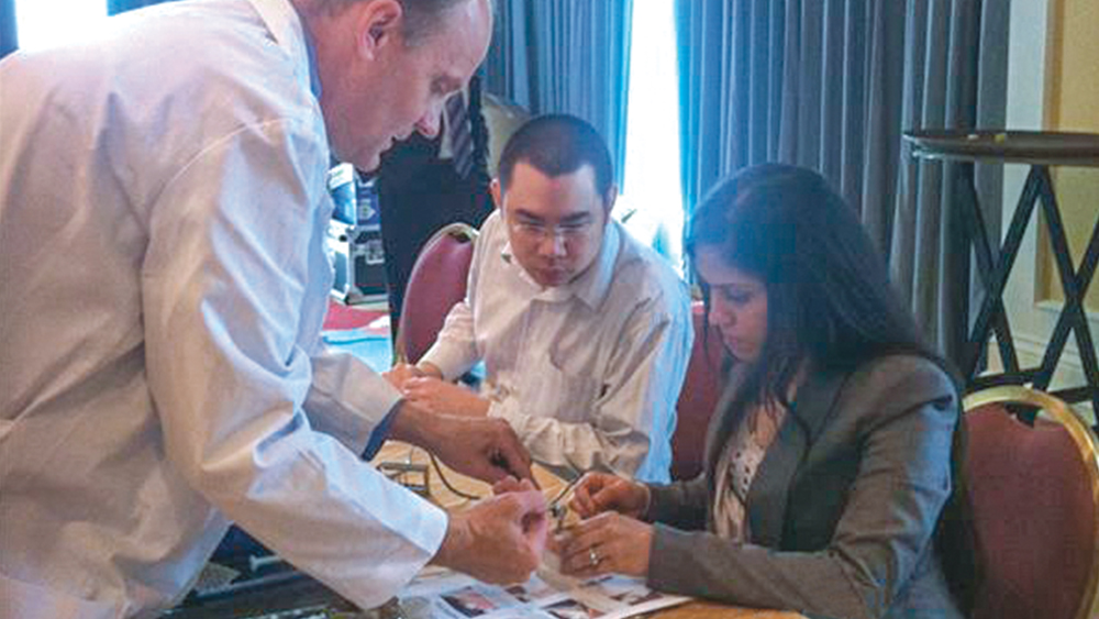 Dr. Resnik teaching his hands-on prosthetic program