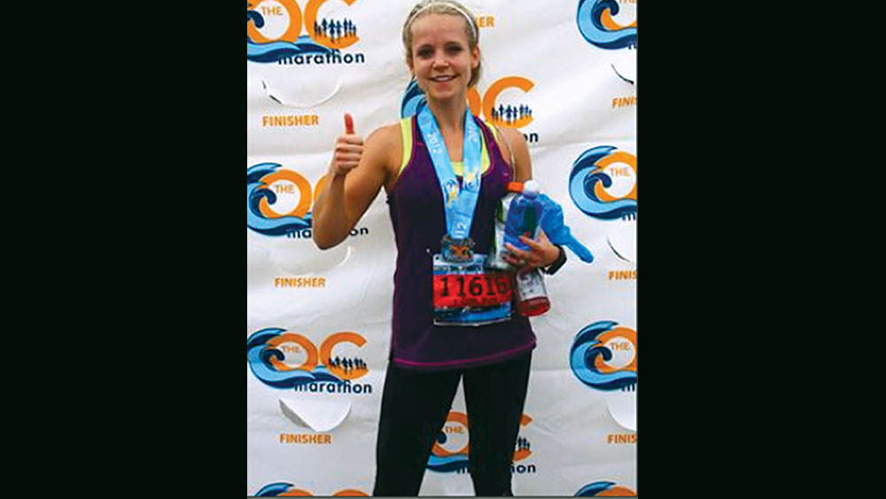 Megan after running the OC Marathon