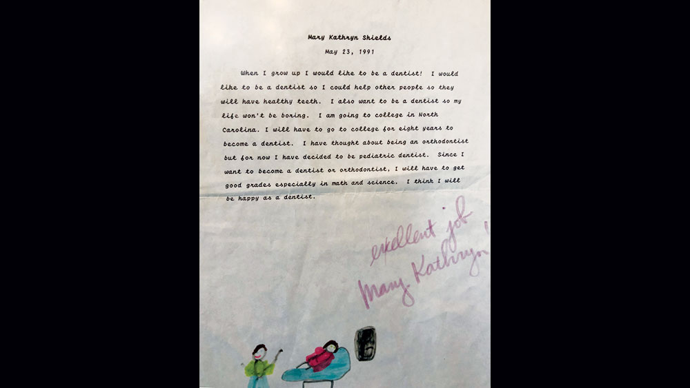 Mary's elementary school note