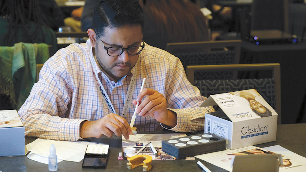 Attendees practiced staining and glazing techniques learned during the workshop