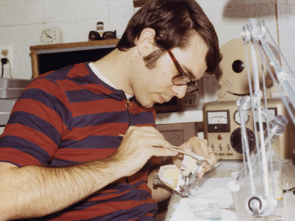 Jim Glidewell in the early days working in his at-home kitchen lab