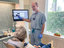 Dr. Resnik giving patient medical evaluation CSMV16I1