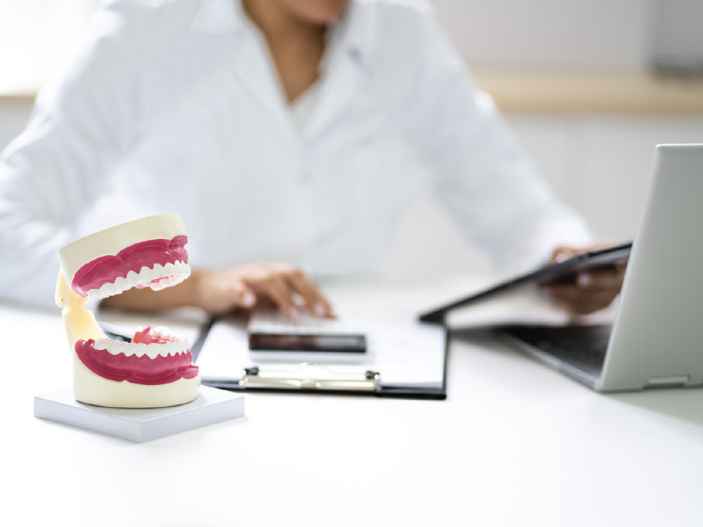 Close-up of dental figurine