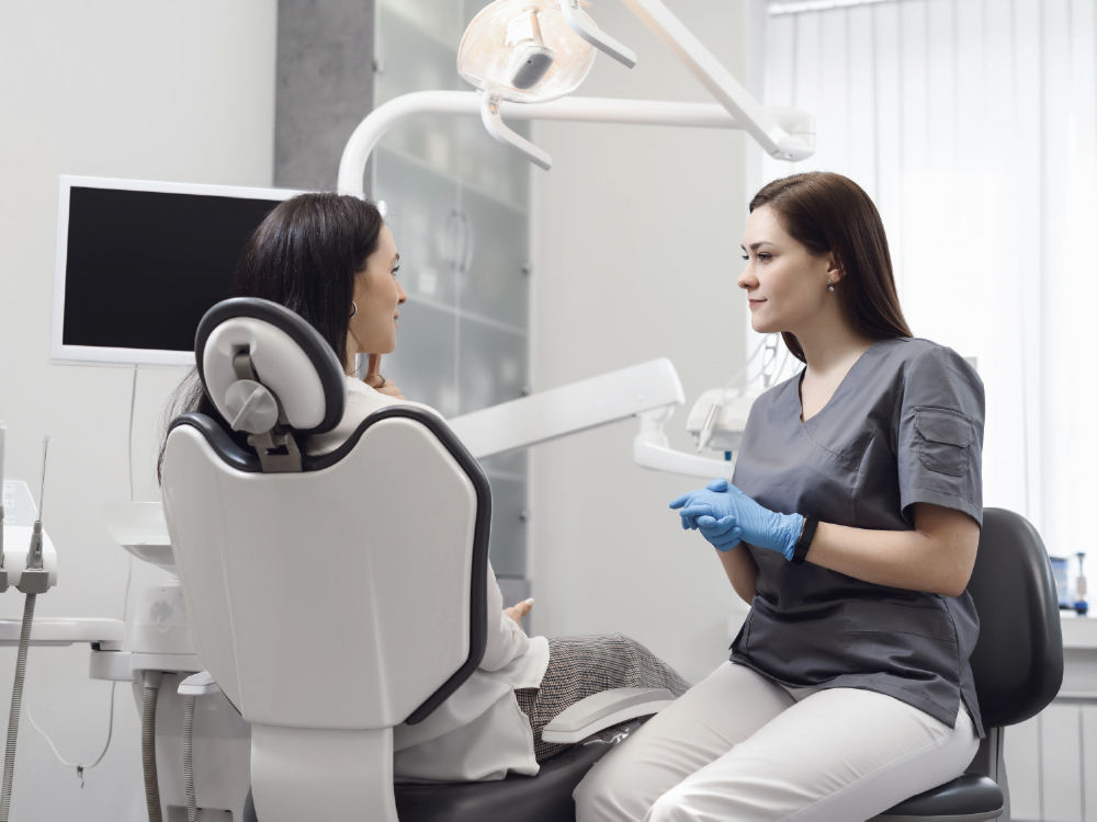 Dentist being active and engaged with patient