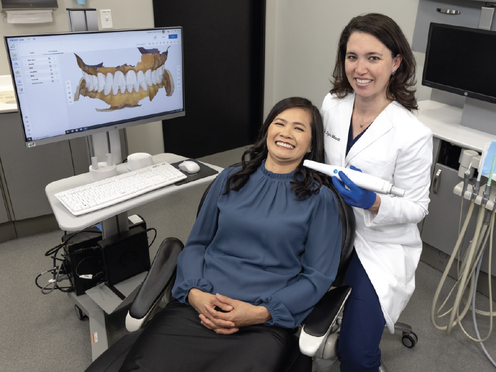 Doctor and patient with intraoral scanner