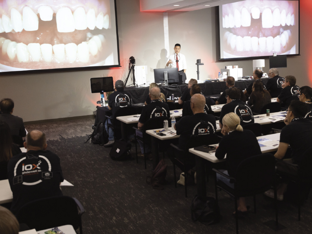 Dr. Chi teaching "Perfecting Chairside Esthetics" hands-on workshop