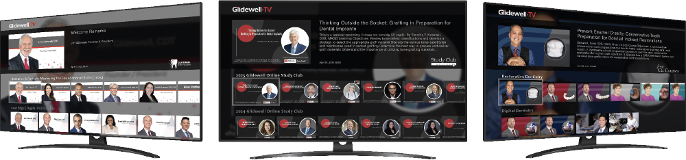 Television screens displaying Globant TV interface