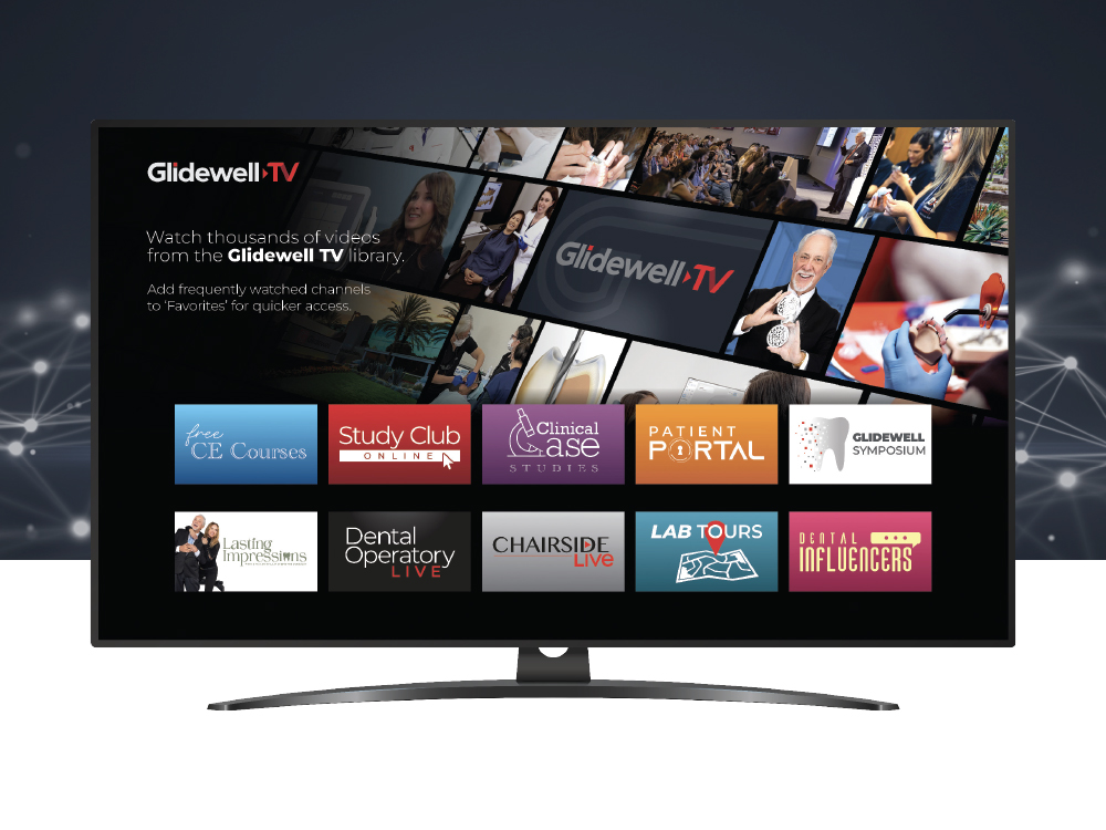 Glidewell TV interface on flat-screen display