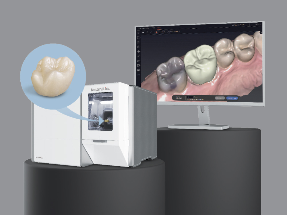 Dental milling machine with 3D tooth model