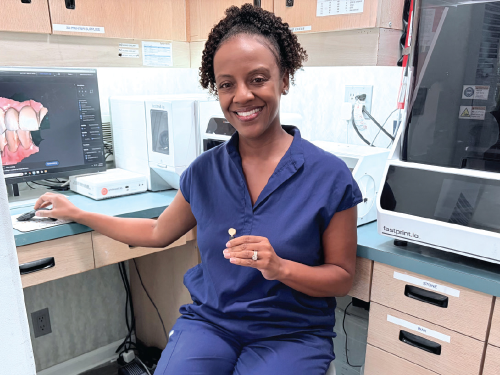 Office Manager and Dental Assistant, Kandiss Winslow, oversees the fastmill.io™ In-Office Mill to deliver the necessary elements for a variety of treatments.