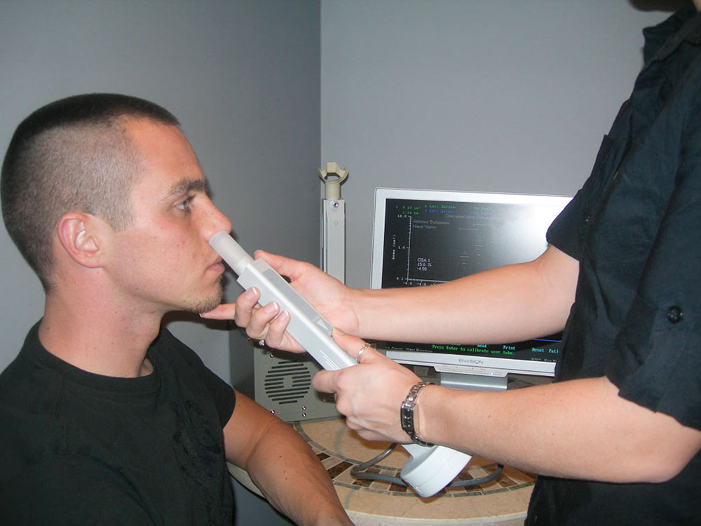 Rhinometer check for nasal obstruction