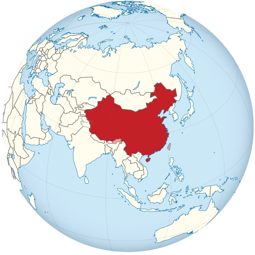 China highlighted on a globe highlighting Love Your Teeth Day