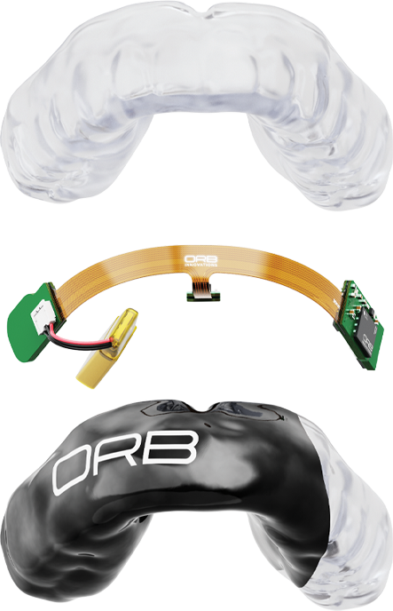 Exploded view of ORB Sport Smart Mouthguard