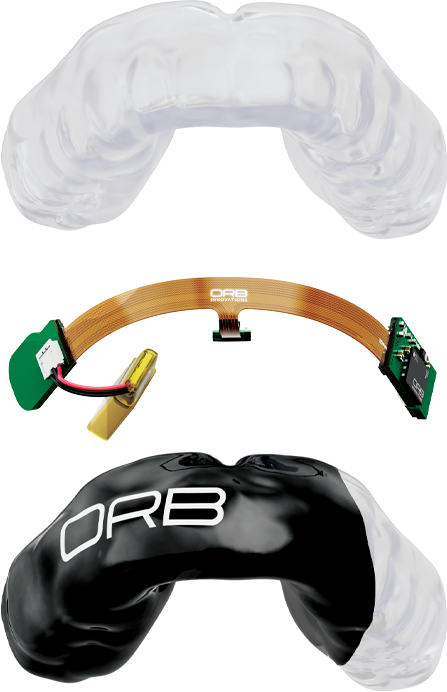 Exploded view of ORB Sport Smart Mouthguard